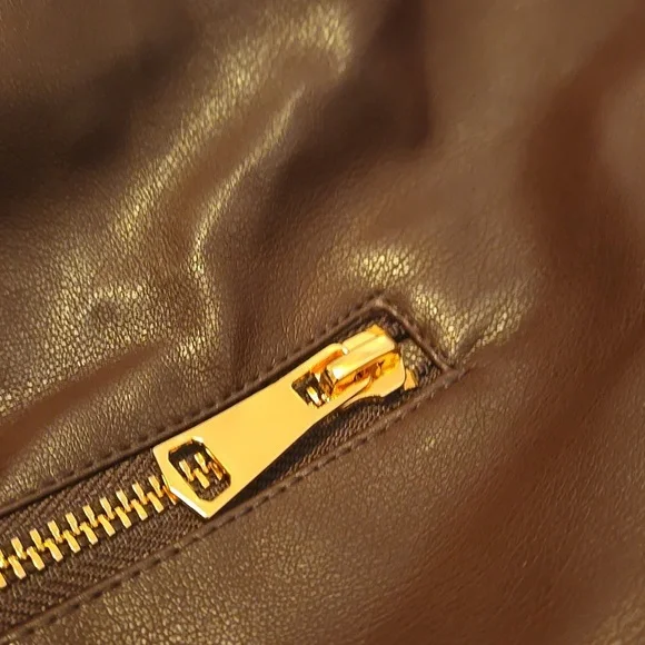 Jaclyn Smith Maroon Moto Polyureethane Jacket - Picture 5 of 9